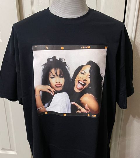 Aaliyah & Selena Quintanilla tshirt  Unisex short sleeves heavy cotton shirt multiple colors full size S-5XL shirt, trending hiphop shirt