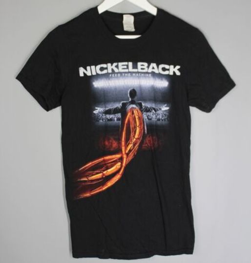 NICKELBACK FEED THE MACHINE TOUR 2017 BLACK GRAPHIC T SHIRT, cotton short sleeve  tee for music lover