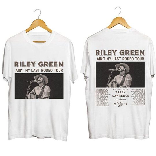 Riley Green Ain't My Last Rodeo Tour 2024 Country Music T-Shirt | 2024 Music Tour Cotton Shirt | Gift Fans Music
