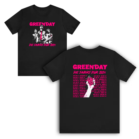 Green Day The Saviors Tour 2024 Black T-Shirt | 2024 Music Tour Cotton Shirt | Gift Fans Music All Size