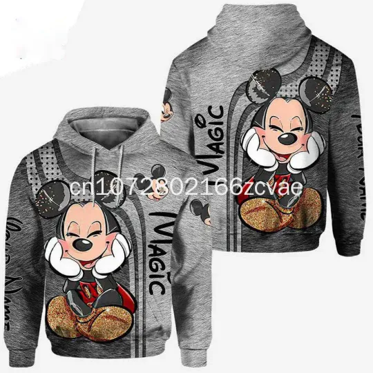 New Disney Mickey Hoodie, 3D Print Casual Fashion Street Sports Shirt, Men's and Women's Children's Hoodie