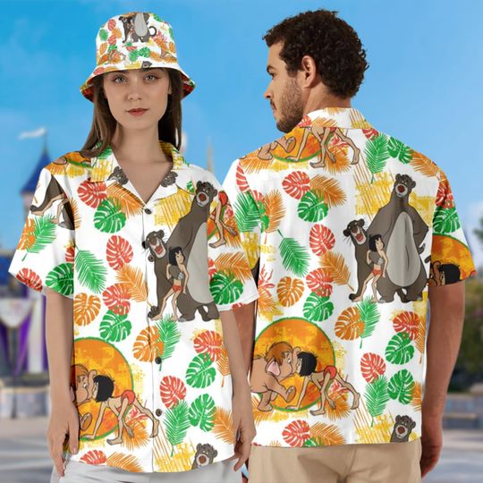 Mowgli And Baloo Hawaii Shirt, Jungle Book Movie Button Up Shirt, Magic World Hawaiian Shirt Gift, Cartoon 3D All Over Print Shirt