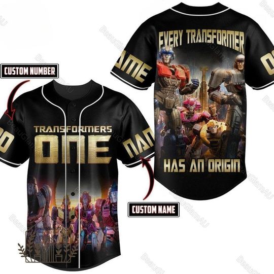 Transformers One Baseball Jersey, Transformers Shirt, Transformers Baseball Shirt, Optimus Jersey Shirt, Bumblebee Baseball Shirt