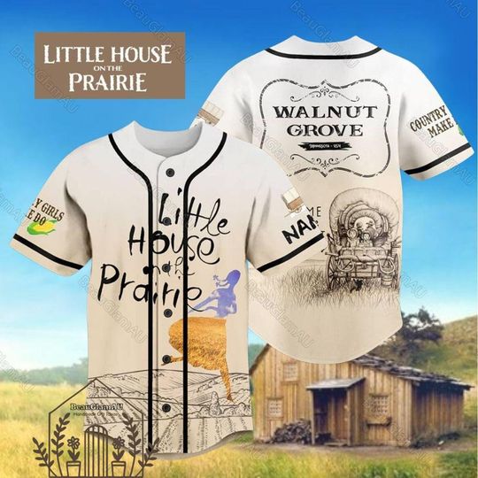 Little House On The Prairie Shirt, Little House Walnut Grove Baseball Shirt, Miniature Western Jersey Shirt, Customized Baseball Jersey