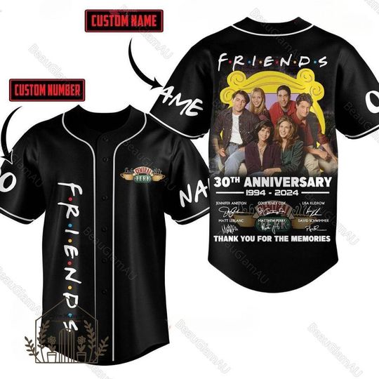 Friends 30th Anniversary 1994-2024 Baseball Jersey, Chandler Bing Shirt, Friends Baseball Shirt, Custom Friends Sitcom Shirt