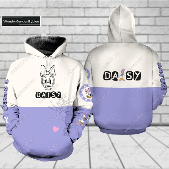 Daisy Duck 3D Hoodie, Disney Daisy Hoodie, Disney Family Trip Hoodie, Magic Kingdom Shirt, Disney Cartoon Hoodie For Men Women