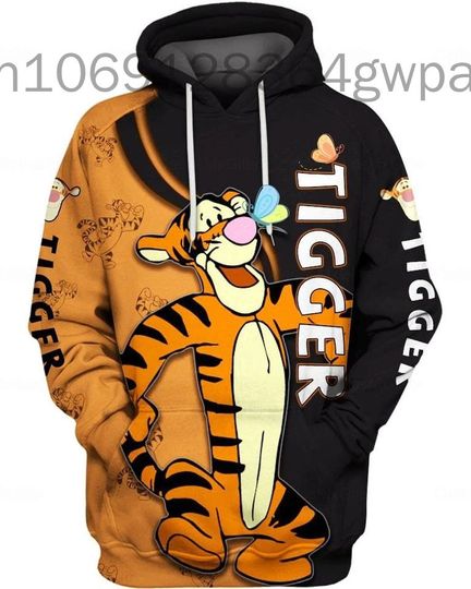 2024 New Disney Tigger 3d Hoodie, Men Women Fashion Hoodie, Disney Asual Harajuku Streetwear Tigger  Hoodie
