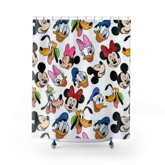 Mickey characters Shower Curtains, Disney's Mickey Mouse Shower Curtain, Disney Bathroom, Disney Decor, Mickey Shower Curtain