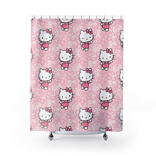 Hello Kitty Shower Curtains, Hello Kitty, Showe Curtains, Home Decor, Bathroom Decor, Pink, Bathrooms, Christmas Gift, Gift, Holiday Gifts