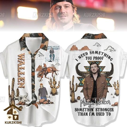 Wallen Western Hawaii Shirt, Cowboy Wallen Shirt, Wallen Button Shirt, Wallen Western Shirt, Country Music Shirt, Button Down Shirt
