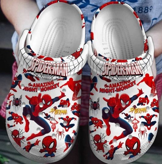 Spider-Man Crocs, Birthday Clog Shoes, Clogs Shoes For Men Women and Kid, Funny Clogs Crocs, Crocband, Spider-Man Family