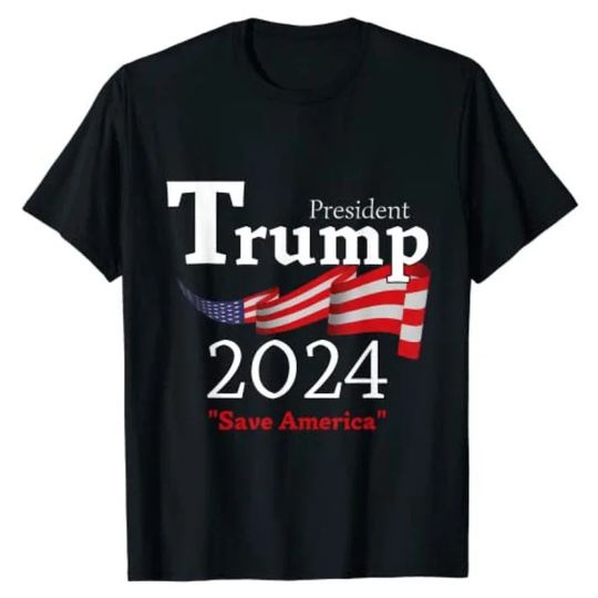 Funny 2024 Election Graphic Tee Short Sleeve, Campaign Tops Free Donald Trump Republican Support Pro-Trump American Flag T-Shirt