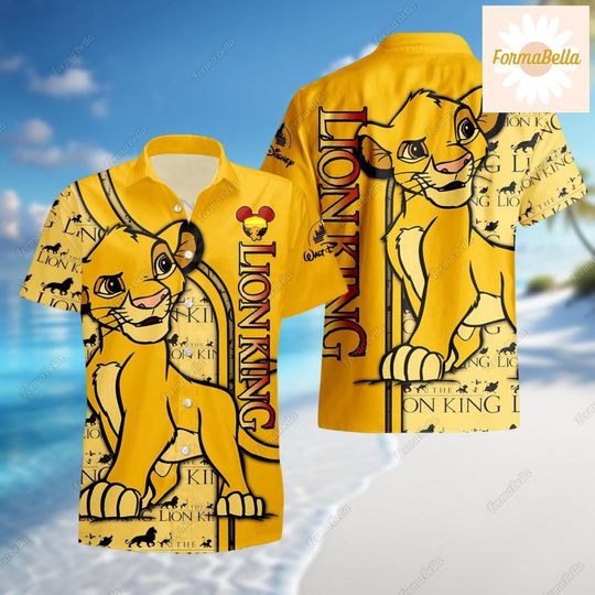 Lion King Hawaiian Shirt, Simba Button Shirt, The Lion King Shirt, Disney Simba Shirt, Button Down Shirt, Shirt For Men, Hawaii Shirt
