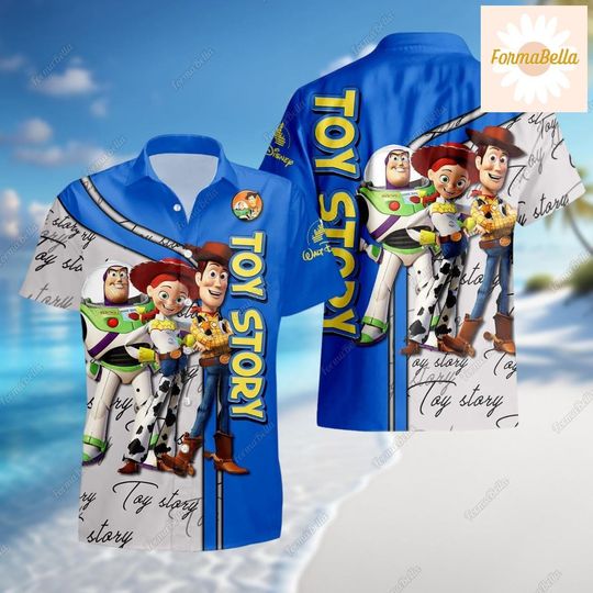 Toy Story Hawaiian Shirt, Toy Story Characters Shirt, Disneyland Trip Shirt, Button Down Shirt, Short Sleeve Shirt, Summer Beach Shirt