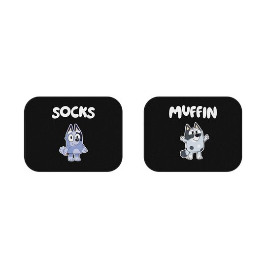 Socks and Muffin Car Mats, Cartoon Car Floor Mats, Multipurpose Easy to Clean Mats, Anti-Slip Mats