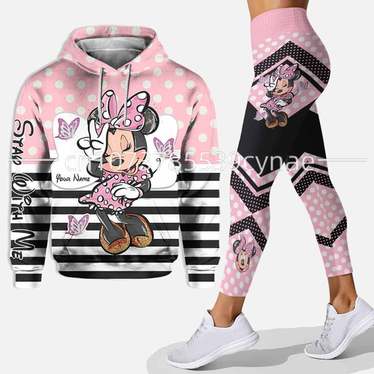 Disney Minnie 3D Hoodie, Women's Hoodie Set, Yoga Pants, Sweatpants, Women's Disney Yoga Hoodie, Leggings, Fashion Tracksuit