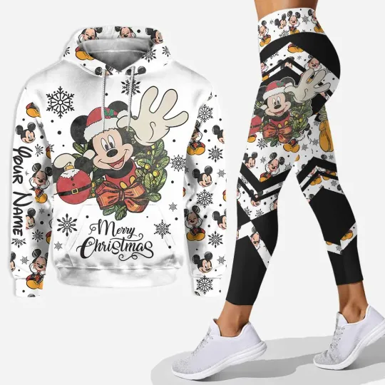 Disney Christmas Hoodie and Leggings Set, Disney Stitch Yoga Pants, Athletic Pants, Fashion Casual Leggings, Sportswear