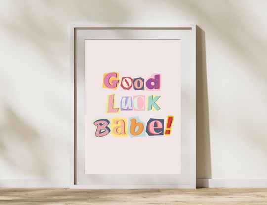 Chappell Roan poster good luck babe lyrics colourful lesbian wall art trendy dorm room wall art bedroom wall art minimalist Midwest princess