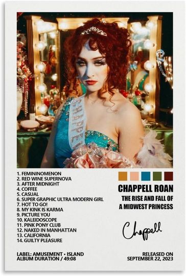 Chappell Roan Poster The Rise And Fall of A Midwest Princess Music  Unframed poster, available in 7 sizes Home Decor,Chappell Roan fan gift