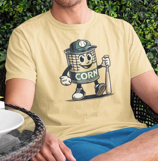 Can of Corn! - Vintage Baseball T-Shirt, Funny Farmer cotton tee, Graphic Tshirt for men, women, Unisex, Trending Gifts