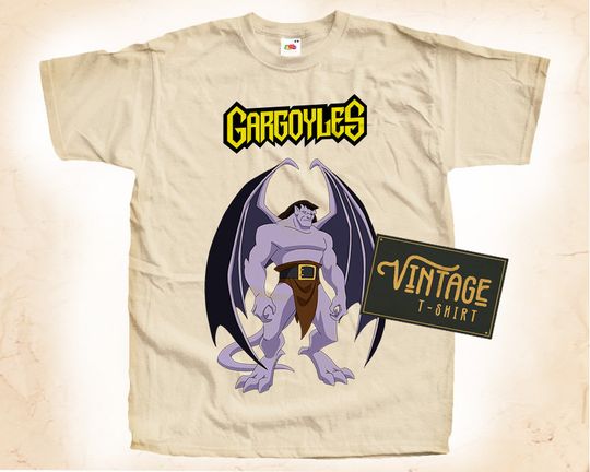 Gargoyles T-shirt | Short Sleeve Cotton Shirt | Vintage Shirt | Summer Casual For Unisex