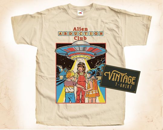 Alien Abduction Club T-shirt | Short Sleeve Cotton Shirt | Vintage Shirt | Summer Casual For Unisex