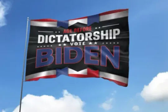 Age Before Dictatorship Vote Biden Presidential Debate Support Biden Flag, US Election 2024, Political, Home and Living