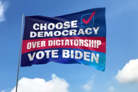 Choose Democracy Over Dictatorship Vote Biden Democrats Flag, US Election 2024, Political, Home and Living