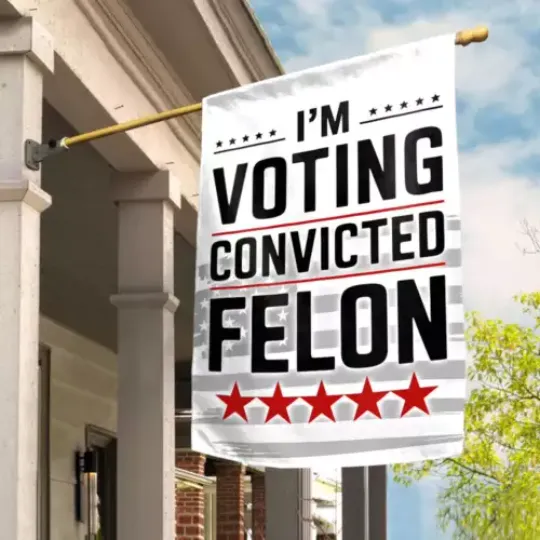 I'm Voting For Convicted Felon Trump 2024 The Return 47th President Flag, US Election 2024, Political, Home and Living