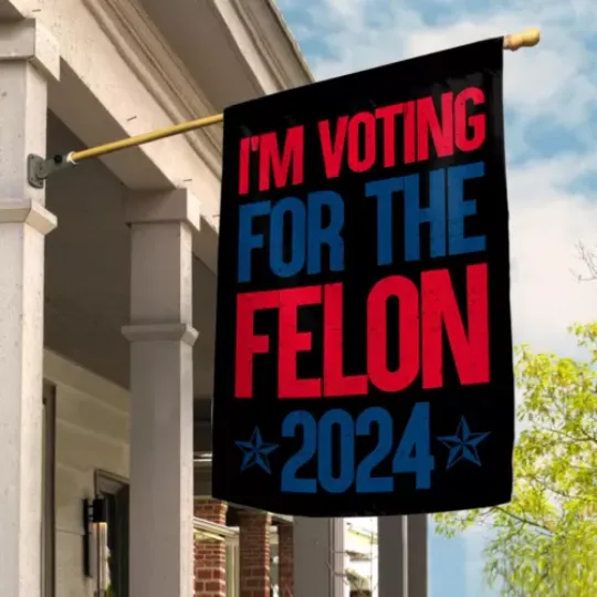 I'm Voting For The Felon 2024 Trump MAGA Make America Great Again Flag, US Election 2024, Political, Home and Living