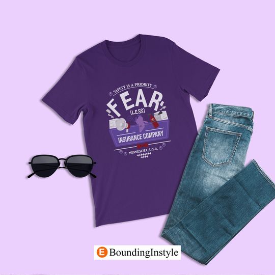 Inside Out Shirt, Insurance Company Minnesota, Fear Character Shirt, Disney Shirt, Casual Cotton Summer Short Sleeved Shirt, Disney Men Clothing for Men, Women and Kids
