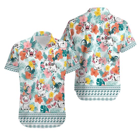 Disneyland Moana Hawaiian Shirt, Hei Hei Pua Hawaii Shirt