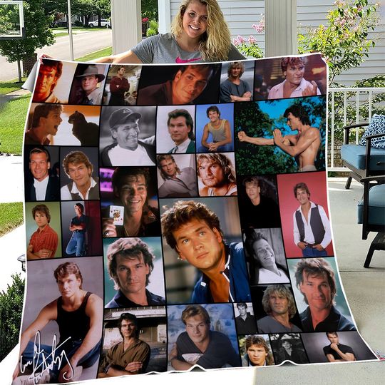 Patrick Swayze Montage Fleece Blanket