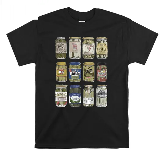 Canned Pickles Cucumber Food Holiday T-shirt | Cotton Short Sleeve Shirt | Unisex Casual Shirt