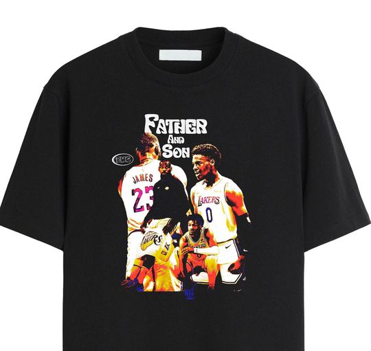 Lebron and Bronny James - Father and Son Cotton Tee, Graphic Tshirt for men, women, Unisex, Trending Casual Fashion