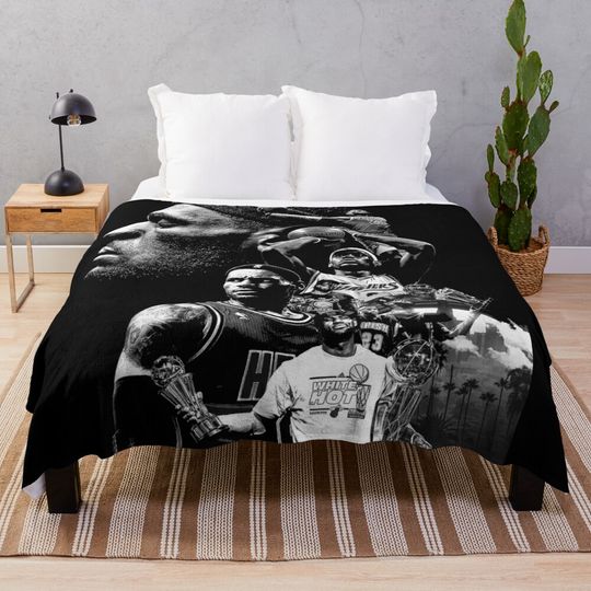 LeBron James 4 Times Champions Basketball Soft Cozy Throw Blanket  for men, women, Unisex, Trending Gifts