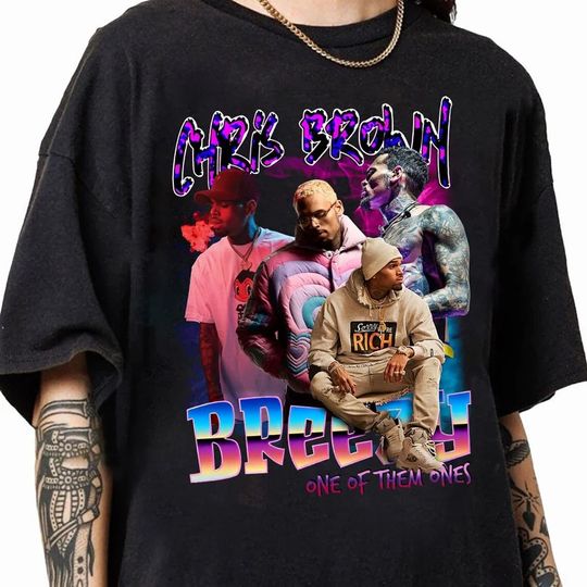 Vintage Chris Brown cotton tee, Graphic Tshirt for men, women, Unisex, Trending Gifts For Fan