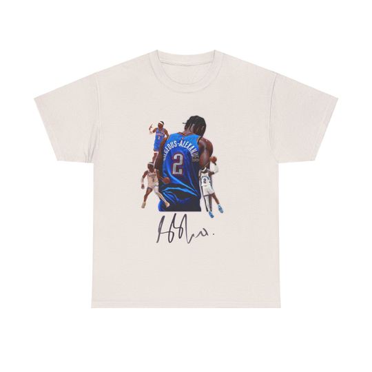 Shai Gilgeous Alexander Signature Casual Short Sleeve Tee Gifts for boys, Gifts for men