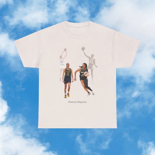 Angel Reese and Caitlin Clark Casual Short Sleeve Tee, Gifts for WNBA Fans