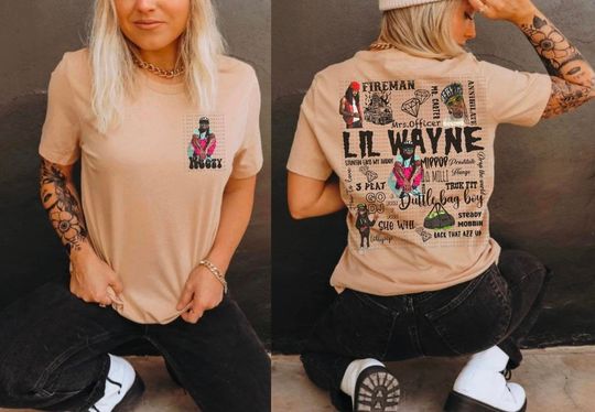 Lil Wayne Song Title Tshirt Lil wayne shirt Lil Wayne Merch, Cotton Short Sleeve Tee, Summer Casual Shirt