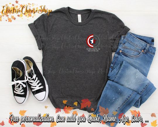 I'm With You Till The End Of The Line Captain America Quote Shirt, Steve Rogers BUCKYY Bn Barnes Winter Soldier Sweatshirt, Avengers Sweatshirt