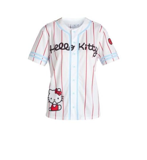 Sanrio Hello Kitty Baseball Jersey, Fashion Cartoon Print Baseball Jerseys, Casual Children Outdoor Sports Tops