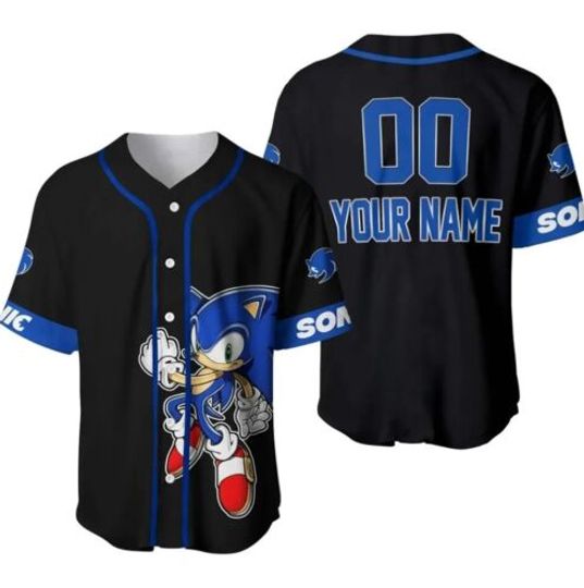 Custom Baseball Sonic Hedgehog Jersey Shirts, Personalized Sonic Jersey Shirt