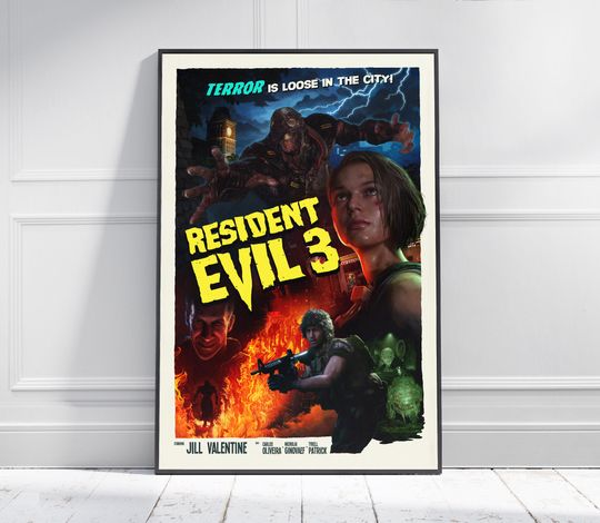 RESIDENT EVIL 3 REMAKE Game Poster | Game Art Unfamed poster, Available in 7 sizes poster, Gift for fan, Movie lover gift