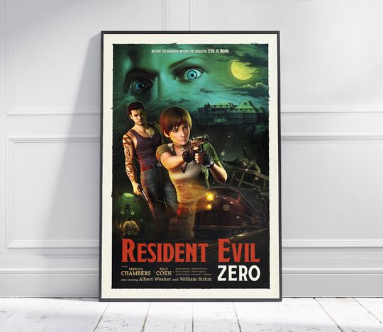 RESIDENT EVIL Zero Game Poster | Game Art Unfamed poster, Available in 7 sizes poster, Gift for fan, Movie lover gift