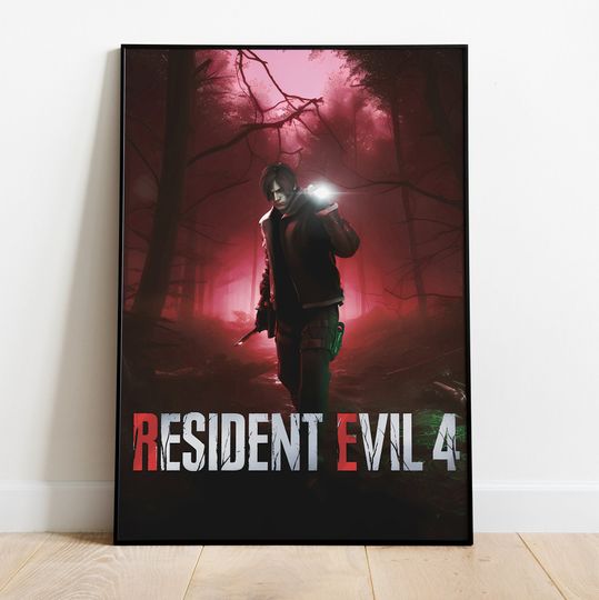 Resident Evil 4 Remake Poster, Resident Evil Wall Art Unfamed poster, Available in 7 sizes poster, Gift for fan, Movie lover gift