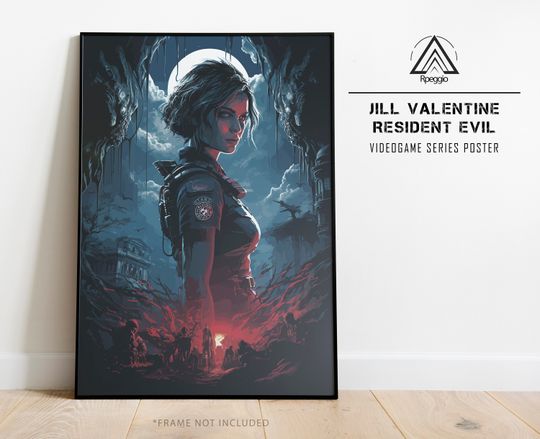 Resident Evil Poster, Jill Valentine Wall Art, Unfamed poster, Available in 7 sizes poster, Gift for fan, Movie lover gift