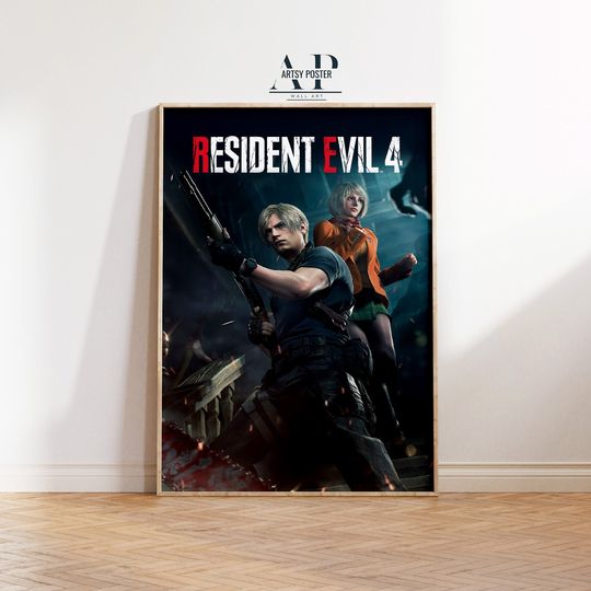 Resident Evil 4 Remake Poster, Leon Kennedy Wall Art, Unfamed poster, Available in 7 sizes poster, Gift for fan, Movie lover gift