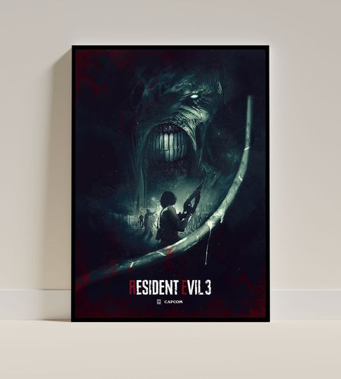 Resident Evil Canvas Print , Albert Wesker And Chris Unfamed poster, Available in 7 sizes poster, Gift for fan, Movie lover gift