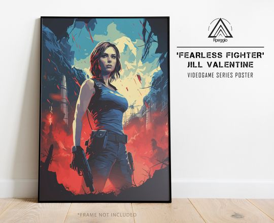Jill Valentine Poster, Resident Evil Wall Art, Unfamed poster, Available in 7 sizes poster, Gift for fan, Movie lover gift